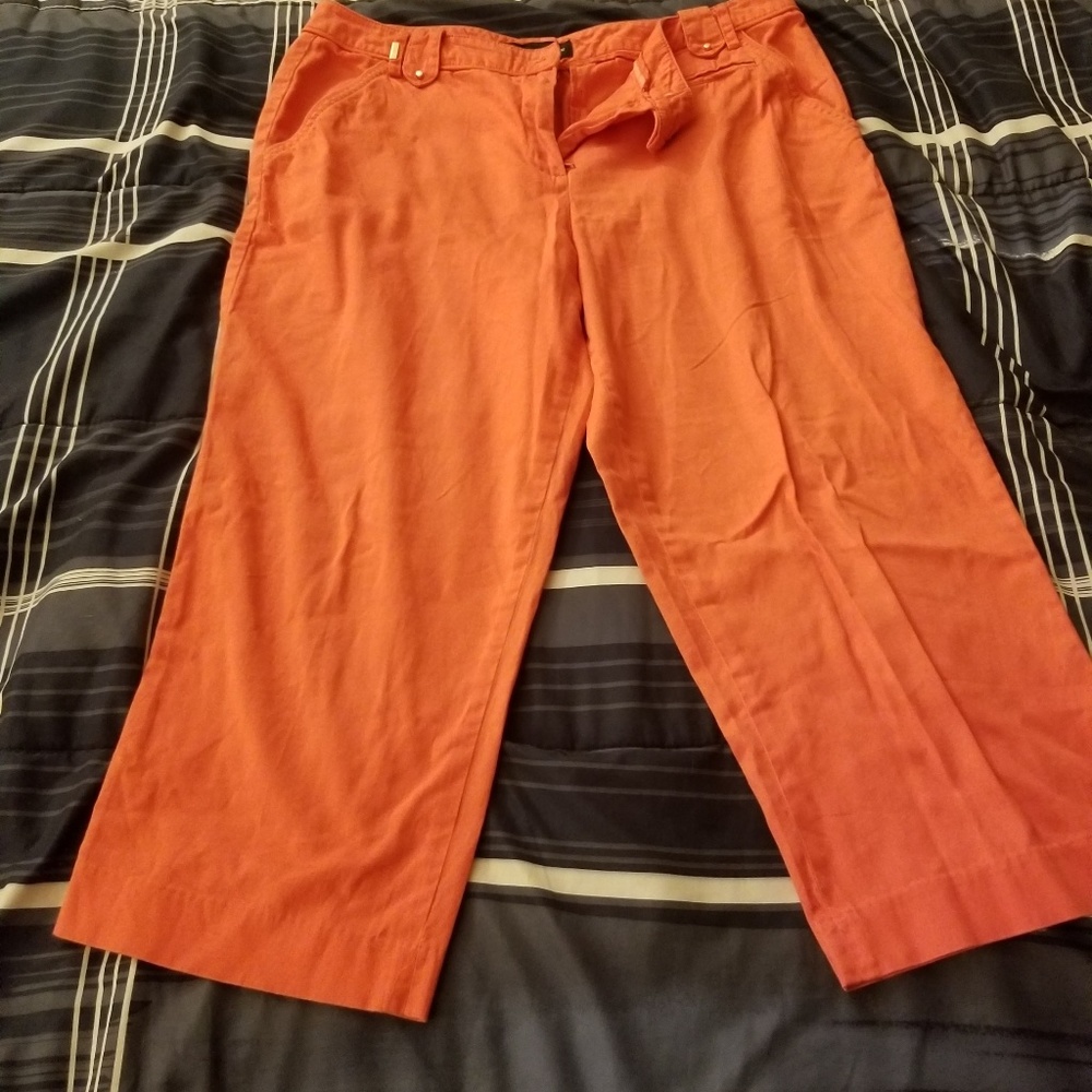 Calf length capris.